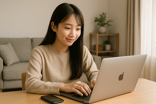 国内 ノートPC 使用中