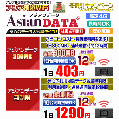 アジアンデータの冬キャンペーン