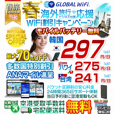 グローバルWiFiの春キャンペーン