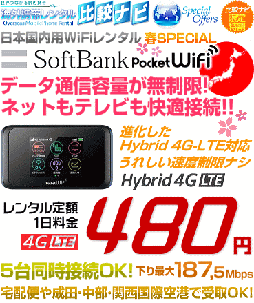 SoftBank Pocket WiFi レンタルの春キャンペーン